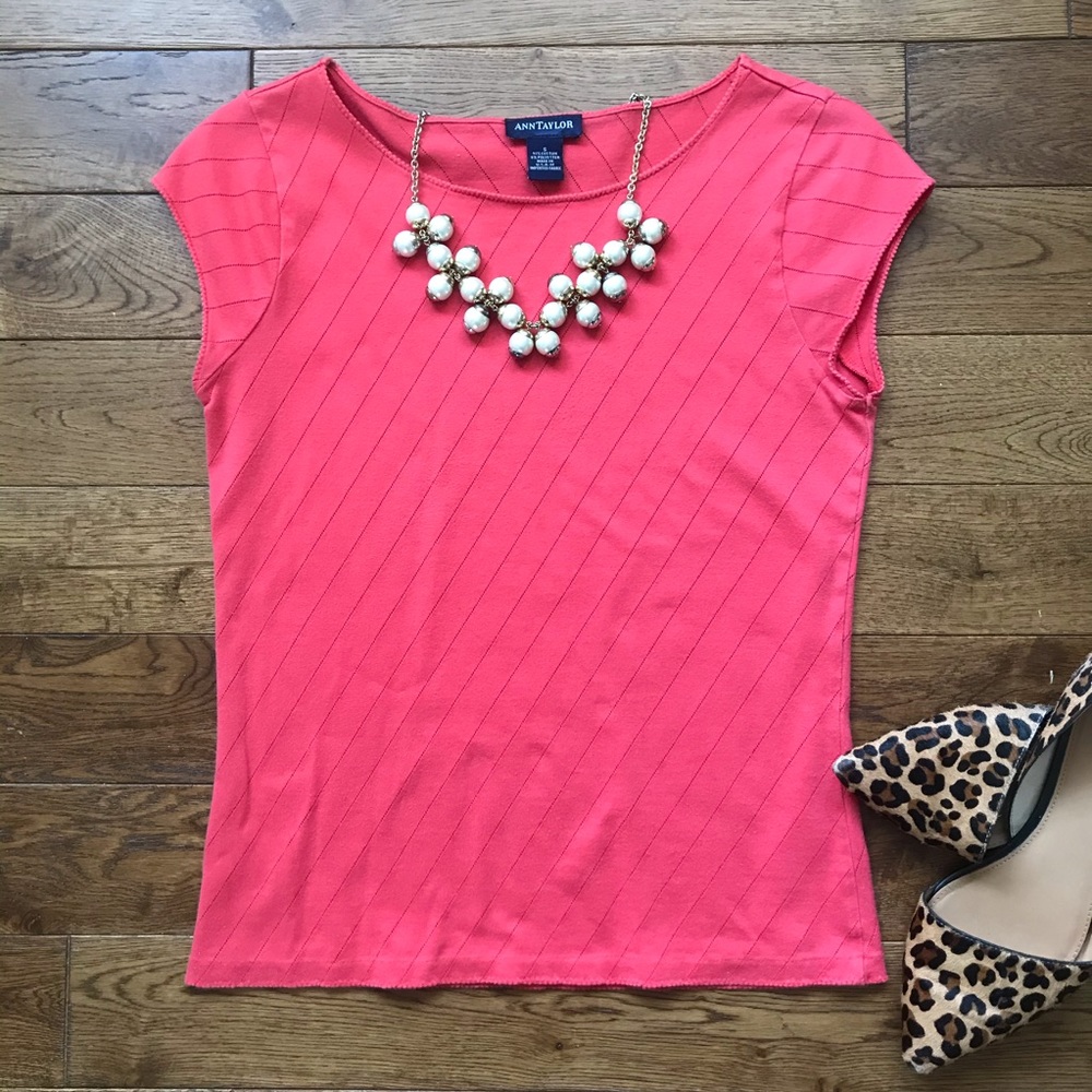 Ann Taylor pointelle-stripe top